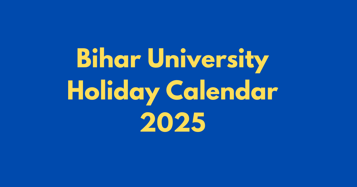 Bihar University Holiday Calendar 2025 pdf